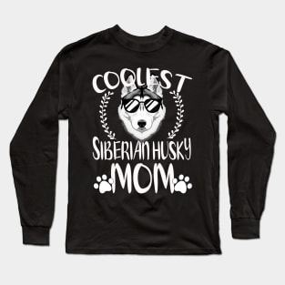 Glasses Coolest Siberian Husky Dog Mom Long Sleeve T-Shirt